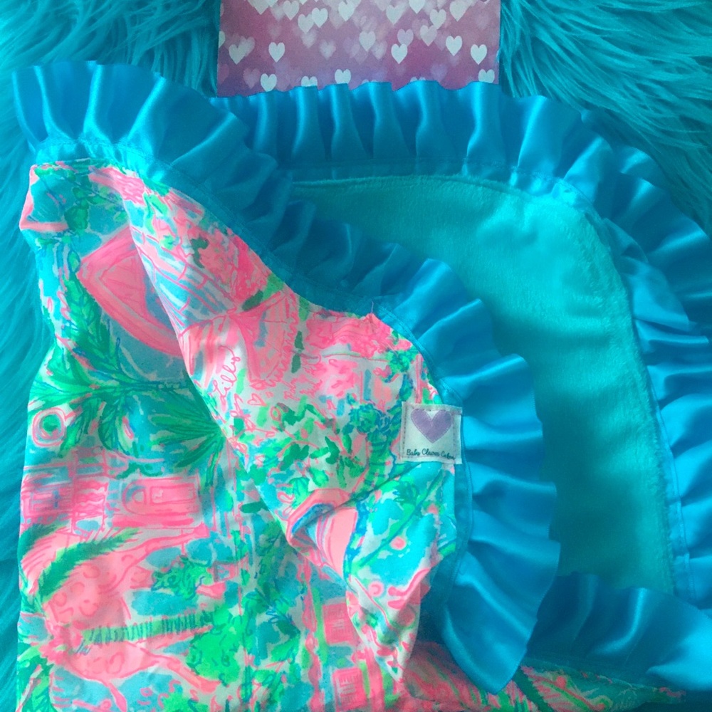 Lilly Pulitzer inspired lovey baby blanket
